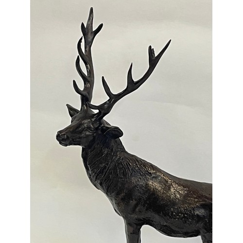 105 - Vintage Bronze Statue Of A Stag On A Marble Base
42cms High