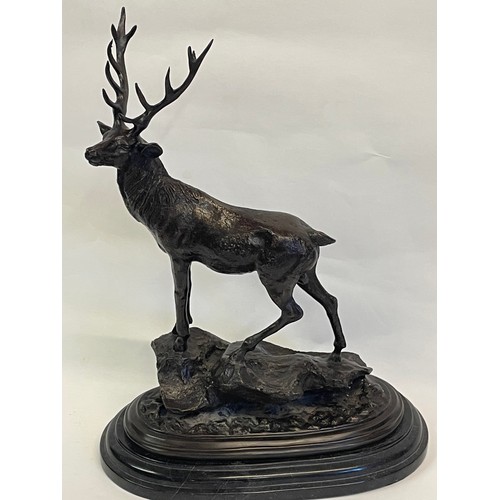 105 - Vintage Bronze Statue Of A Stag On A Marble Base
42cms High