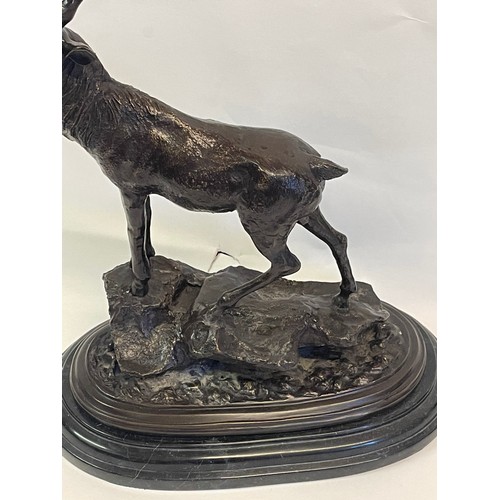 105 - Vintage Bronze Statue Of A Stag On A Marble Base
42cms High