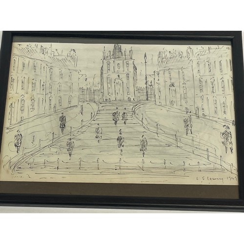 111 - L.s Lowry On Paper, Framed And Glazed. l.s.lowry 1949? Bottom Right With Additional Writing Bottom L... 