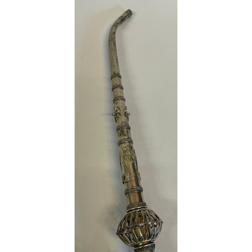 254 - Similar To Previous Lot
Vintage Asian Silver Pipe In The Form Of A Peacock
34 cms