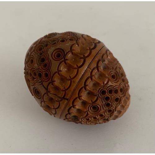 144 - Antique Carved Conquilla Nut af
4 cms diameter x 5.5 cms h