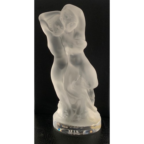 274 - Lalique Opalescent Crystal Statue Entitled ‘LE FAUNE ‘ Depicting Thé Dancing Lovers Of Pan And Diana... 