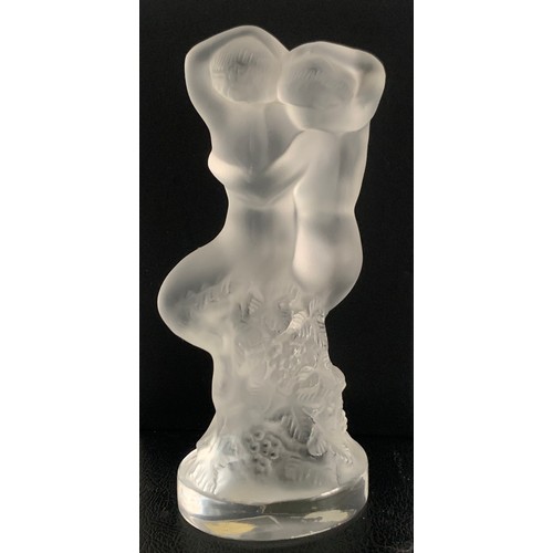 274 - Lalique Opalescent Crystal Statue Entitled ‘LE FAUNE ‘ Depicting Thé Dancing Lovers Of Pan And Diana... 