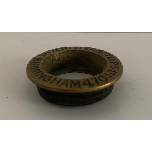 149 - Similar To Previous Lot
Antique Brass Beer Barrel Bung Collar From MITCHELLS & BUTLER, BIRMINGHAM
7.... 