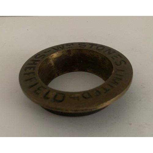 149A - Similar To Previous Lot
Antique Brass Beer Barrel Bung Collar From Wm. STONES Ltd. Sheffield
7.5 cms... 