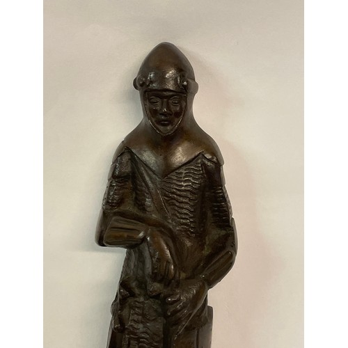 265 - Vintage Bronze Statue Of A Medieval Knight. 
27cms High