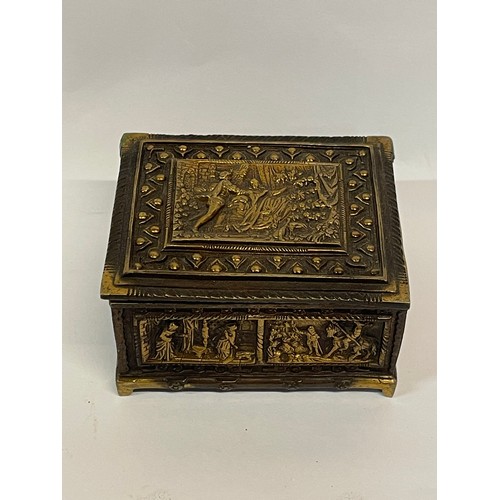 266 - Vintage Bronze Trinket Jewellery Box 
13 x 11 x 8 cms