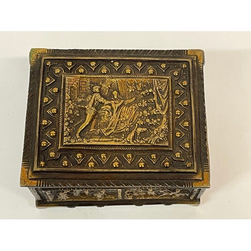 266 - Vintage Bronze Trinket Jewellery Box 
13 x 11 x 8 cms