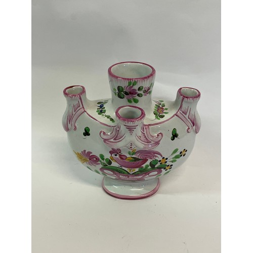 269 - Vintage Old Rouen Style Five Hole Decoratively Painted Flower Vase
18 cms High x 18 cms