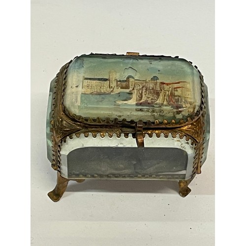 280 - Similar To Previous Lot
Antique French Glass Trinket Jewellery Box From Dunkirk 
9 x 8 x 7 cms