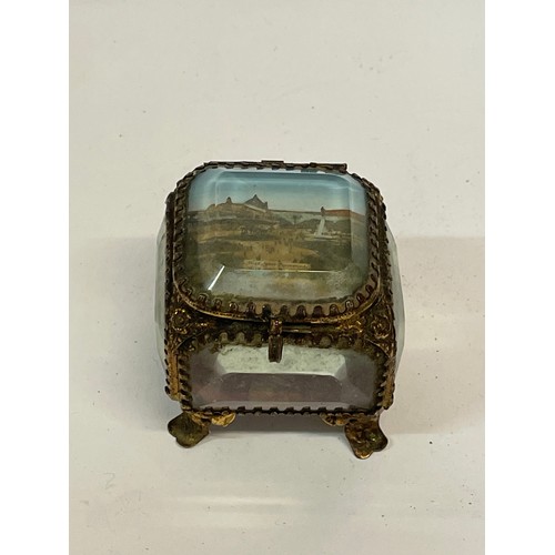 281 - Similar To Previous Lot
Antique French Glass Trinket Jewellery Box From Nice
6.5 x 7 x 7 cms