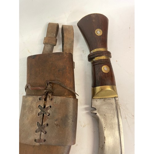 300 - Very Good Example Of A Rare WW1 Ghurkha British Stamped 1917 Dated Kukri And Sheath.