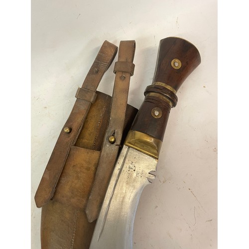 300 - Very Good Example Of A Rare WW1 Ghurkha British Stamped 1917 Dated Kukri And Sheath.