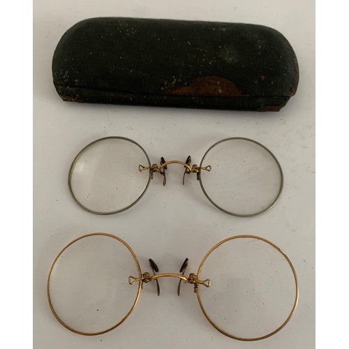 291 - 2 x Antique Pairs Of Pince Nez In Case