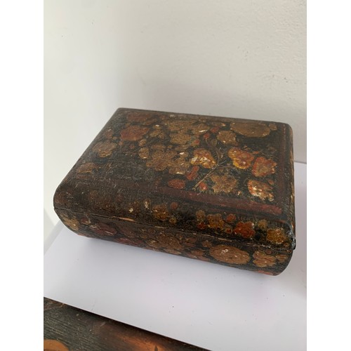 292 - Collection Of 4 Vintage Boxes To Include A Kashmir Trinket Box (14x10x6 cms)