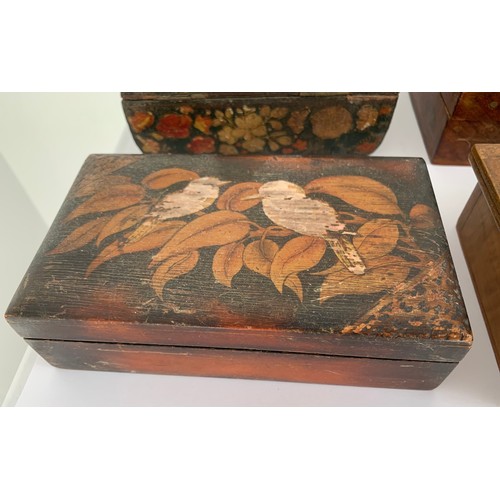 292 - Collection Of 4 Vintage Boxes To Include A Kashmir Trinket Box (14x10x6 cms)