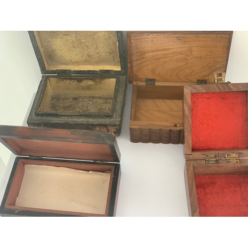 292 - Collection Of 4 Vintage Boxes To Include A Kashmir Trinket Box (14x10x6 cms)