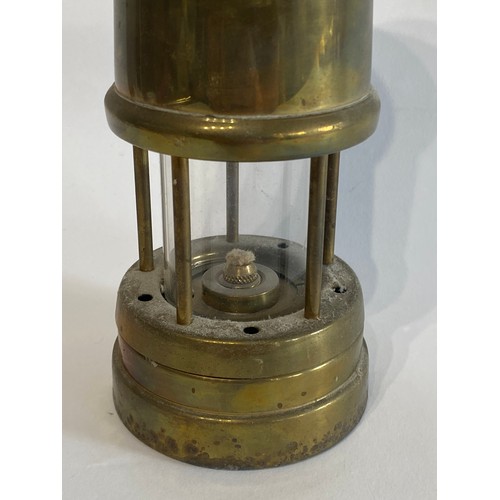 239 - Vintage Brass British Hockley Lamp and Limelight Company  Miners Lantern. 22cm Height