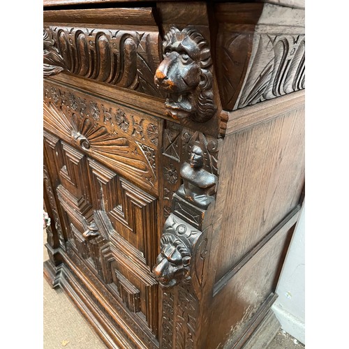 28 - Two Piece Continental Carved Wood Glazed Cabinet. 232 x 99 x 52 cms