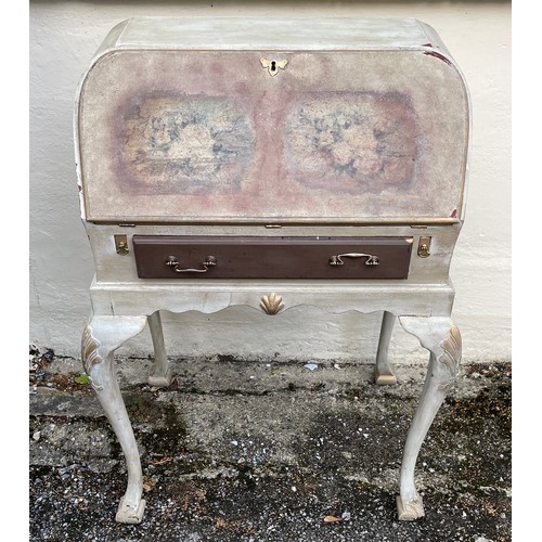 41 - Vintage Painted Bureau 72 x 52 x 102 cms