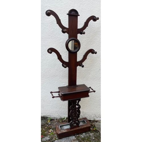 42 - Antique Tree Style Hall Coat / Stick Stand. 204 x 77 cms