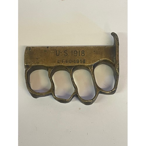 306 - US WW1 Trench Fighting Knuckle Duster / Cut Down  Trench  Knife.