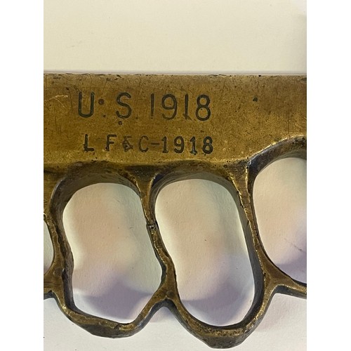 306 - US WW1 Trench Fighting Knuckle Duster / Cut Down  Trench  Knife.