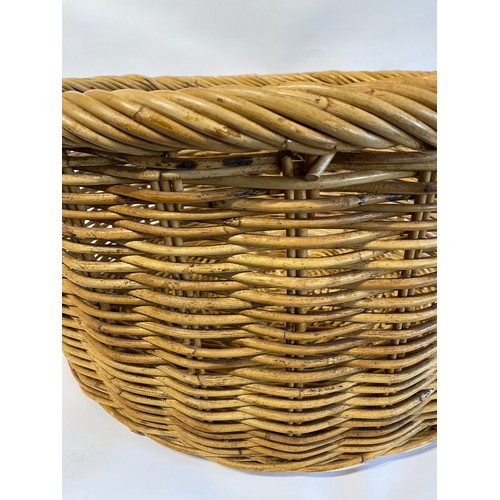 234 - Vintage Wicker Apple Basket With Handles. 64cm Diameter x 38cm Height