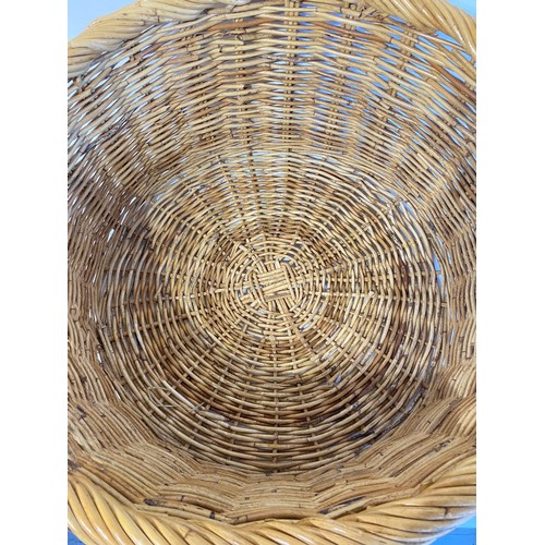 234 - Vintage Wicker Apple Basket With Handles. 64cm Diameter x 38cm Height