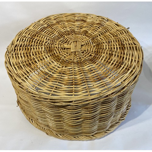 234 - Vintage Wicker Apple Basket With Handles. 64cm Diameter x 38cm Height