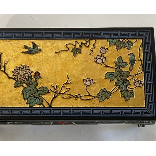 249 - Similar to Previous Lot. Small Vintage Decorative Lacquered Oriental Style Tea Table With Floral and... 