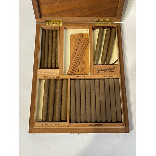 533 - Two Wooden Fastening Collectable Boxes Containing a Collection of Dutch Cigars to Include Justus van... 