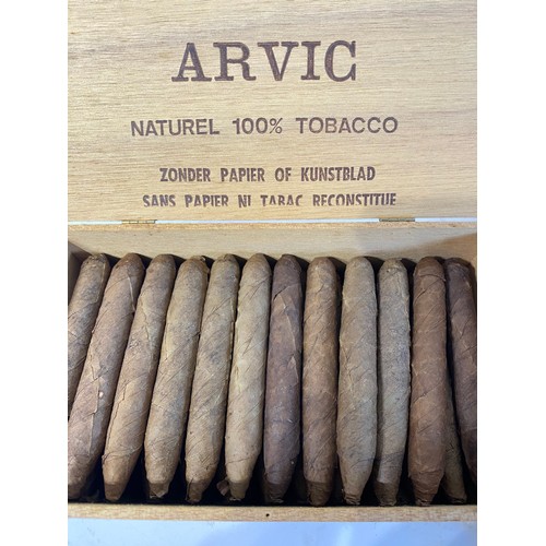 534 - Two Wooden Cigar Boxes Containing a Collection of Dutch Cigars to Include Arvic and Justus van Mauri... 