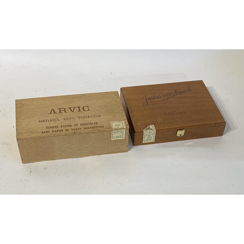 534 - Two Wooden Cigar Boxes Containing a Collection of Dutch Cigars to Include Arvic and Justus van Mauri... 