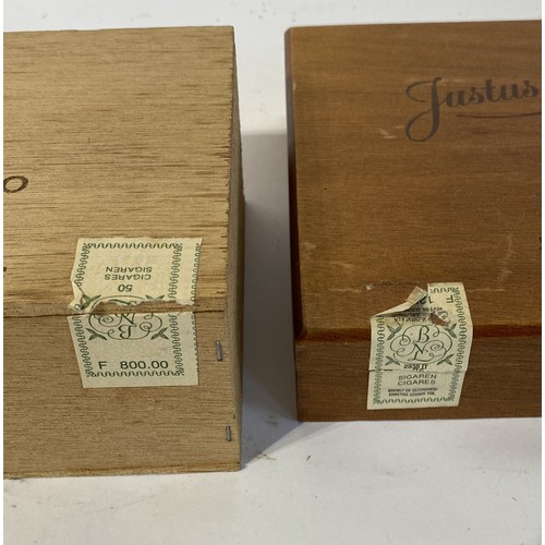 534 - Two Wooden Cigar Boxes Containing a Collection of Dutch Cigars to Include Arvic and Justus van Mauri... 