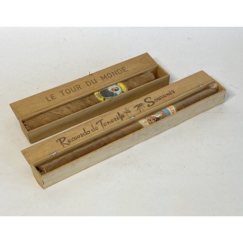 535 - Two Large Boxed Vintage Souvenir Cigars to Include Recuerdo de Tenerife and Le Tour Du Monde. Larges... 