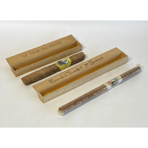 535 - Two Large Boxed Vintage Souvenir Cigars to Include Recuerdo de Tenerife and Le Tour Du Monde. Larges... 