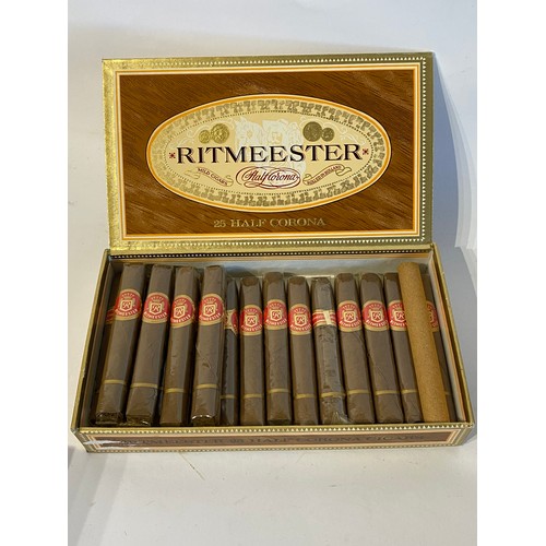 537 - Two Boxes of Vintage Cigars to Include Individually Packaged Ritmeester Half Corona Cigars and an Un... 