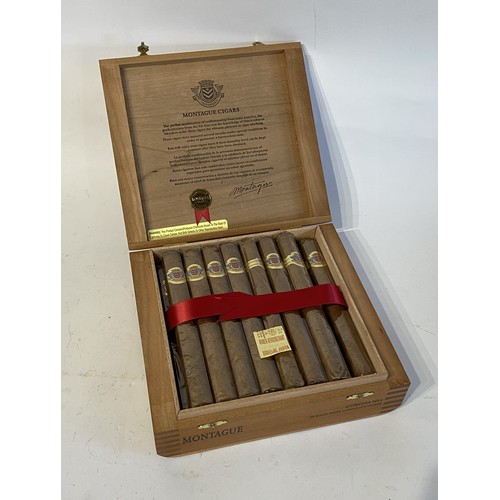 539 - Impressive Box Containing Montague Corona Number 1 Hand Made Longfiller Cigars. 23cm x 21cm x 7cm