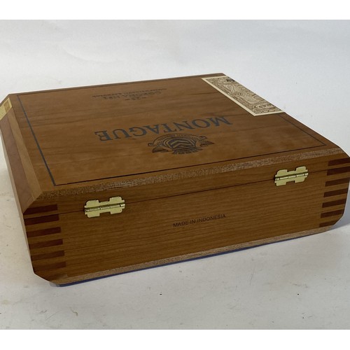 539 - Impressive Box Containing Montague Corona Number 1 Hand Made Longfiller Cigars. 23cm x 21cm x 7cm