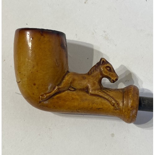 540 - Collection of Eight Vintage Smoking Pipes to Include Wooden, Leather and Carved Examples. Longest 18... 