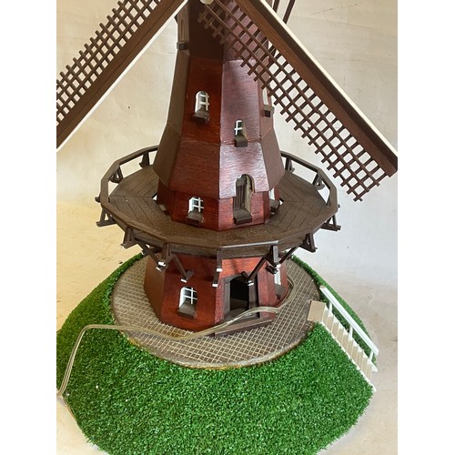 74 - Scratch Built In Europe Wood Windmill With Moving Parts That Include Blades And Head Along With A Li... 