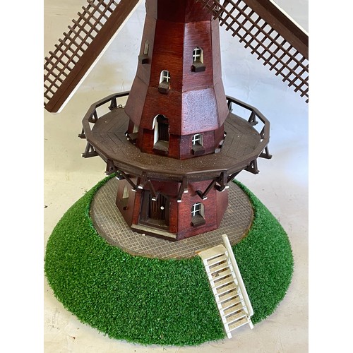 543 - Scratch Built In Europe Wood Windmill With Moving Parts That Include Blades And Head Along With A Li... 