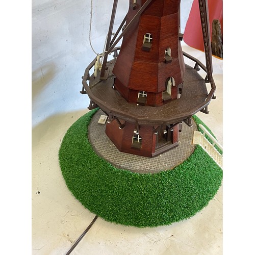 543 - Scratch Built In Europe Wood Windmill With Moving Parts That Include Blades And Head Along With A Li... 