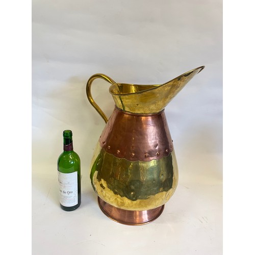 72 - Large Vintage Copper And Brass Jug / Stick Stand. 54 cms High