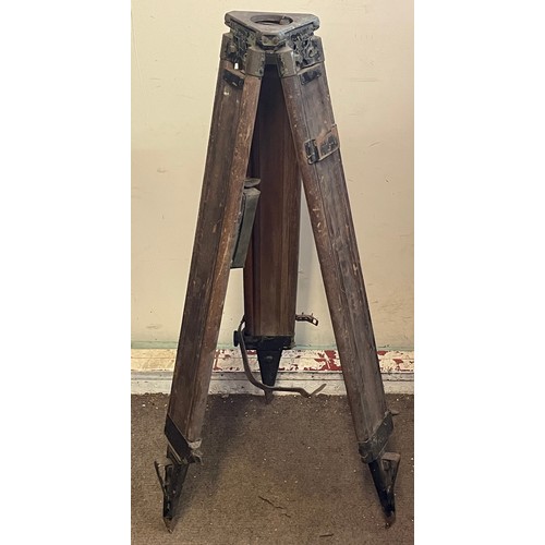 73 - Vintage Adjustable Wood Military Tripod