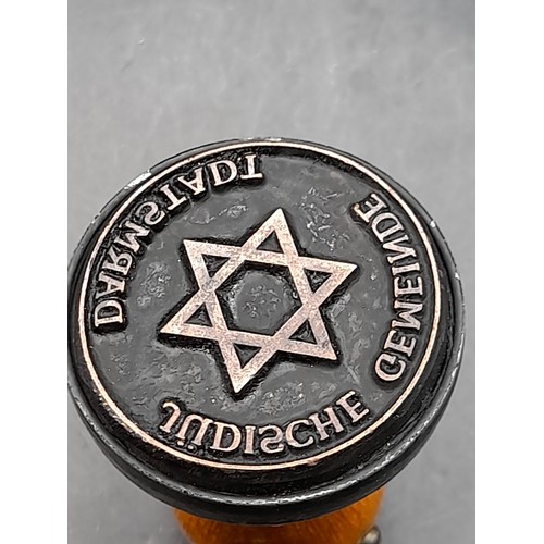 159 - Metal Desk Stamp with wood handle 6cm high