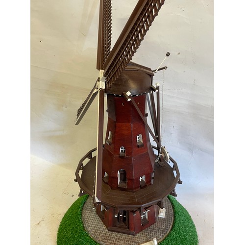 554 - Scratch Built In Europe Wood Windmill With Moving Parts That Include Blades And Head Along With A Li... 