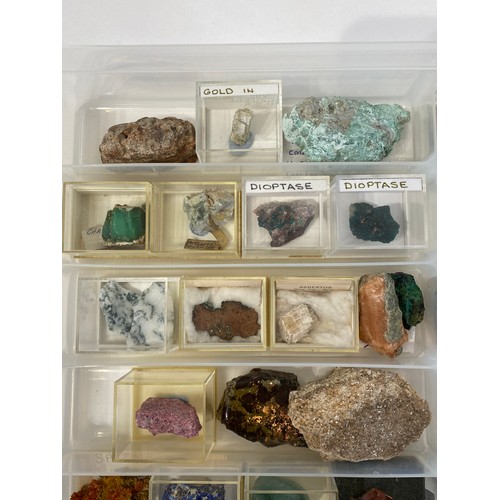 17 - A Tray Of Minerals To Include Opal , Gold , Copper, Malachite, Jasper, Etc Etc  Tray 1 37cm x 21.5cm